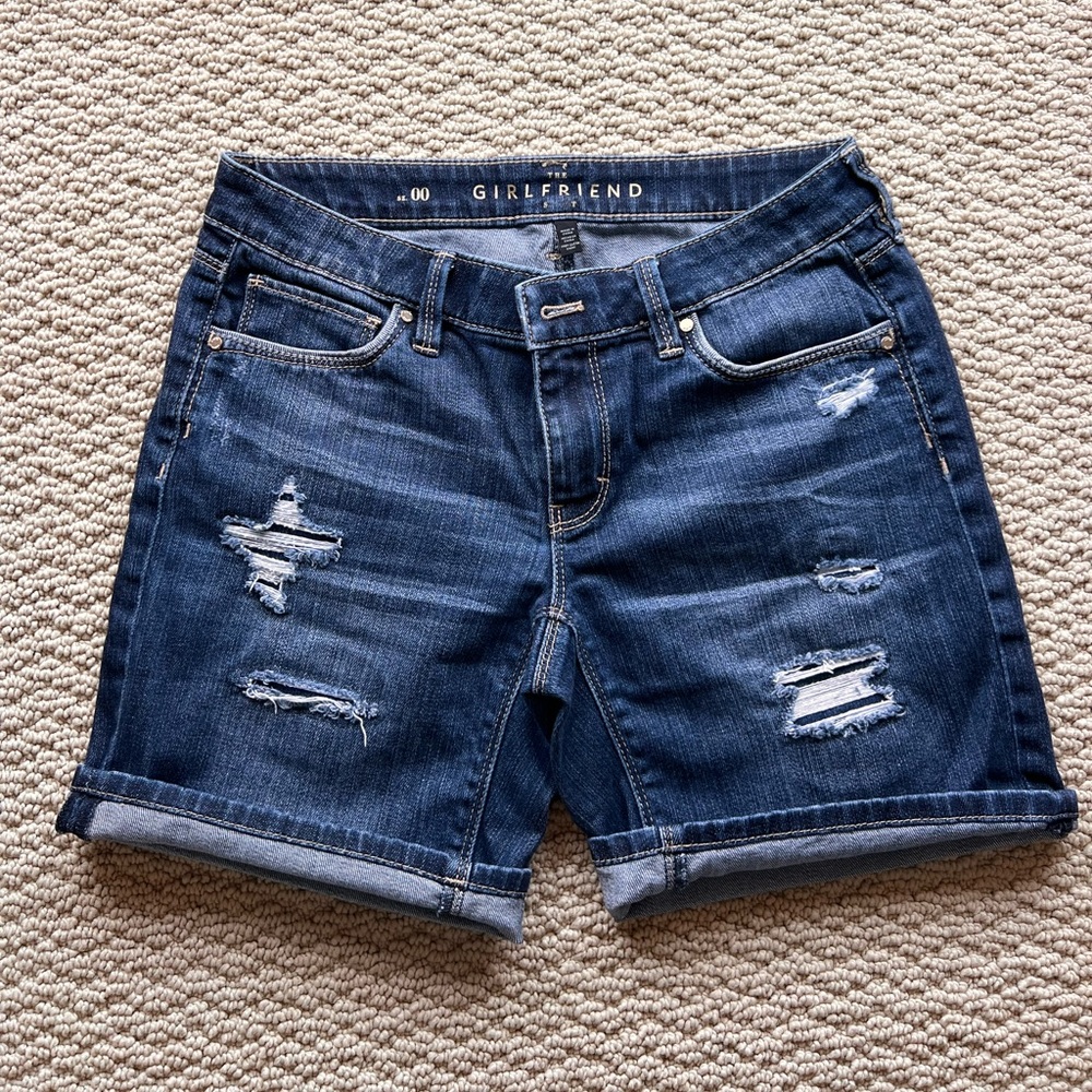White House Black Market distressed jean shorts